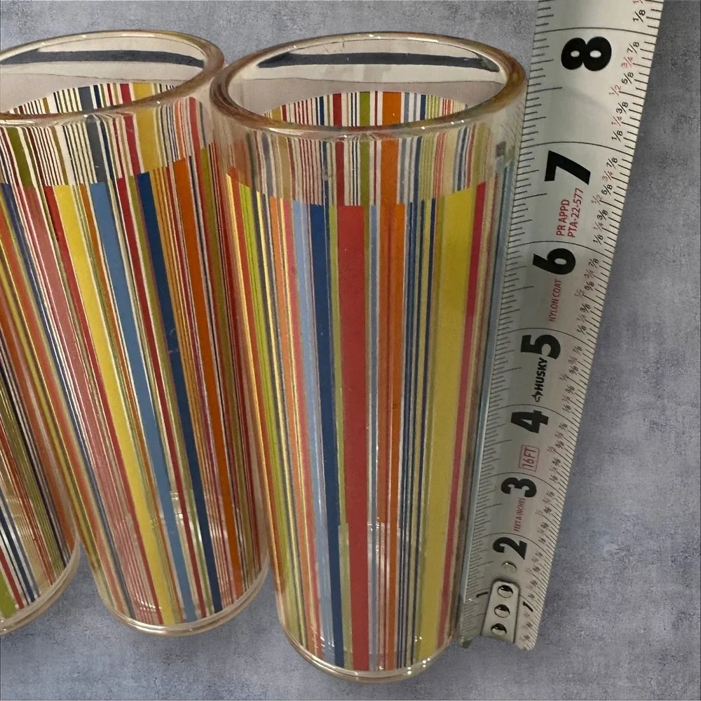 HTF Pottery Barn Al Fresco Acrylic Striped Tumblers Set of 3-8